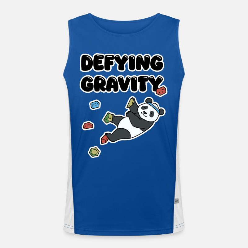 Chill Panda Climbing | Defying Gravity Bouldering - Men's Functional Contrast Tank Top - royal/white