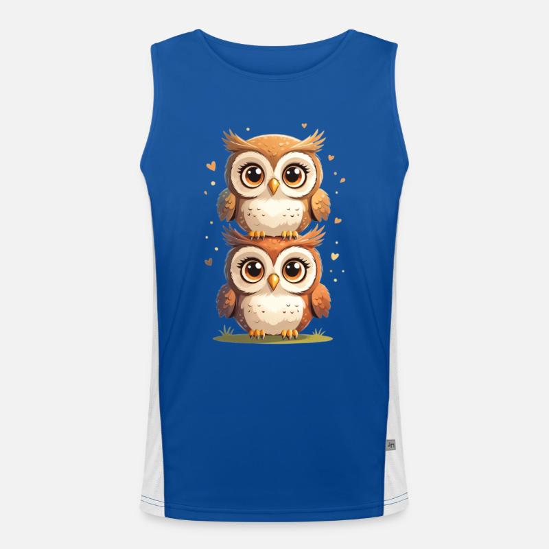 Zwillings Eulen Popkunst Funktionelles Kontrast-Tank Top für Männer 