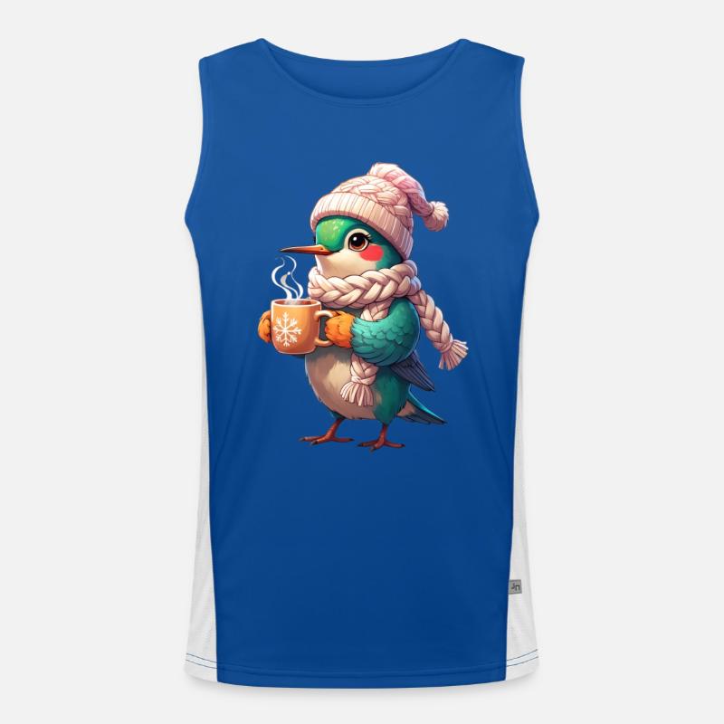 Winterkörniger Vogel Schal Funktionelles Kontrast-Tank Top für Männer 