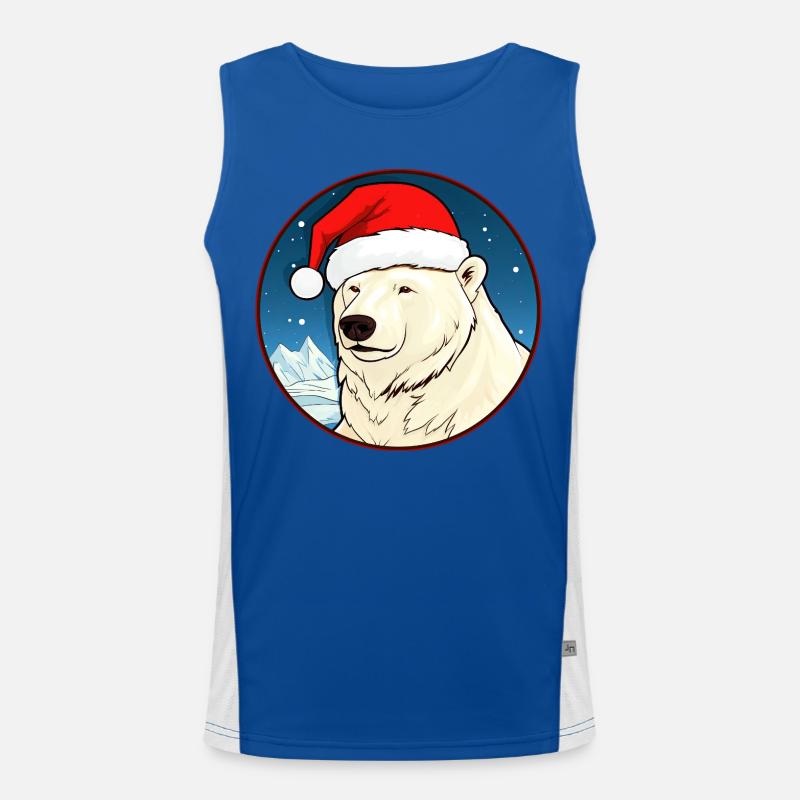 Weihnachten Eisbären Funktionelles Kontrast-Tank Top für Männer 