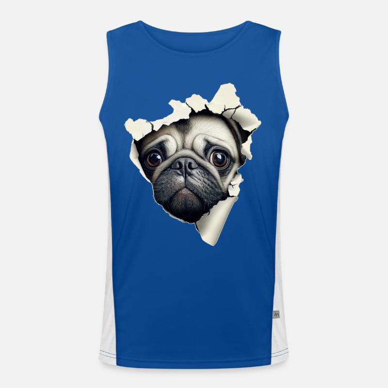 Mops Funktionelles Kontrast-Tank Top für Männer 