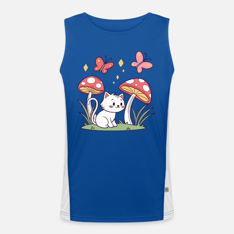 Fantaisie de chat champignon Débardeur respirant contrasté Homme 