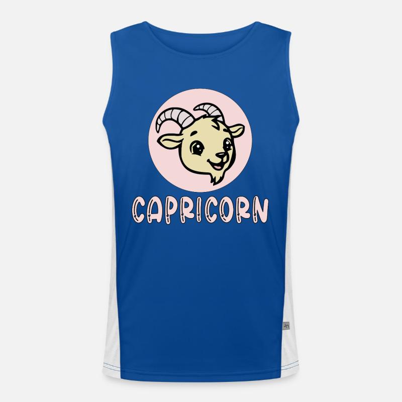 Steinbock Sternzeichen Kinder Geburtstag Funktionelles Kontrast-Tank Top für Männer 