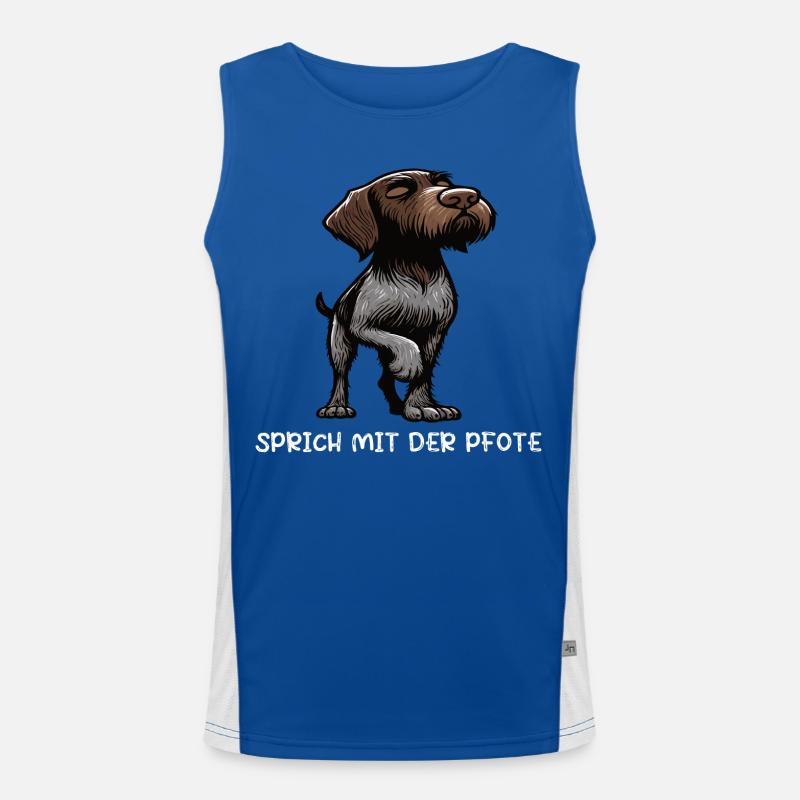 Sprich mit der Pfote Deutsch Drahthaar Drahthaare Funktionelles Kontrast-Tank Top für Männer 