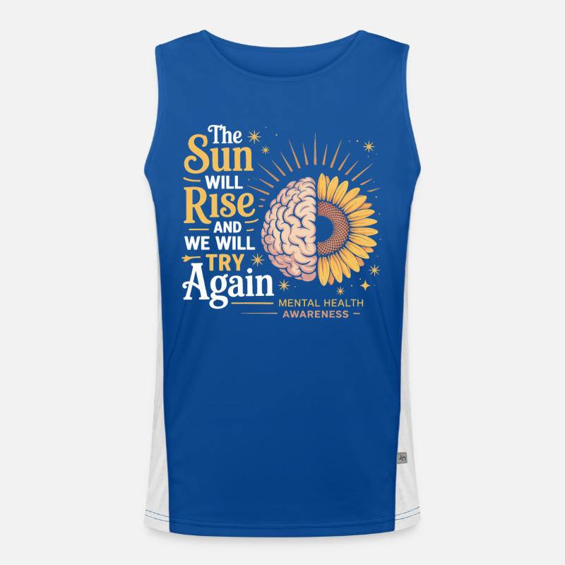 Sun rises, we keep trying - Men's Functional Contrast Tank Top  - royal/white