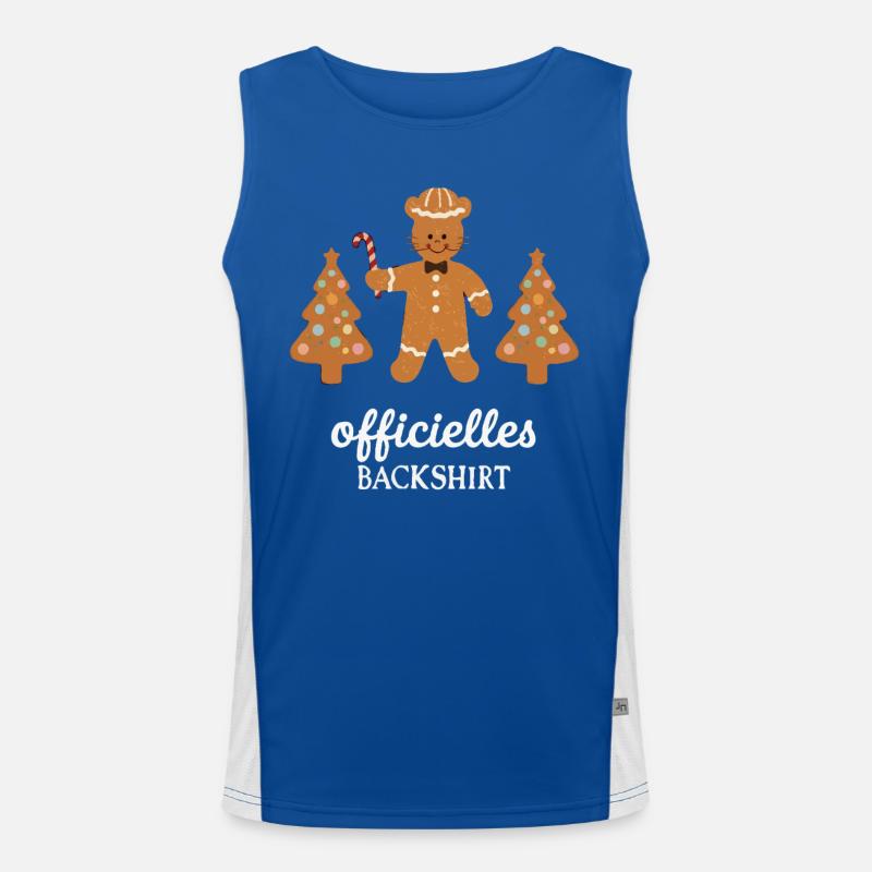 Cookies Baking Christmas Time Cookies Gingerbread Men's Functional Contrast Tank Top 