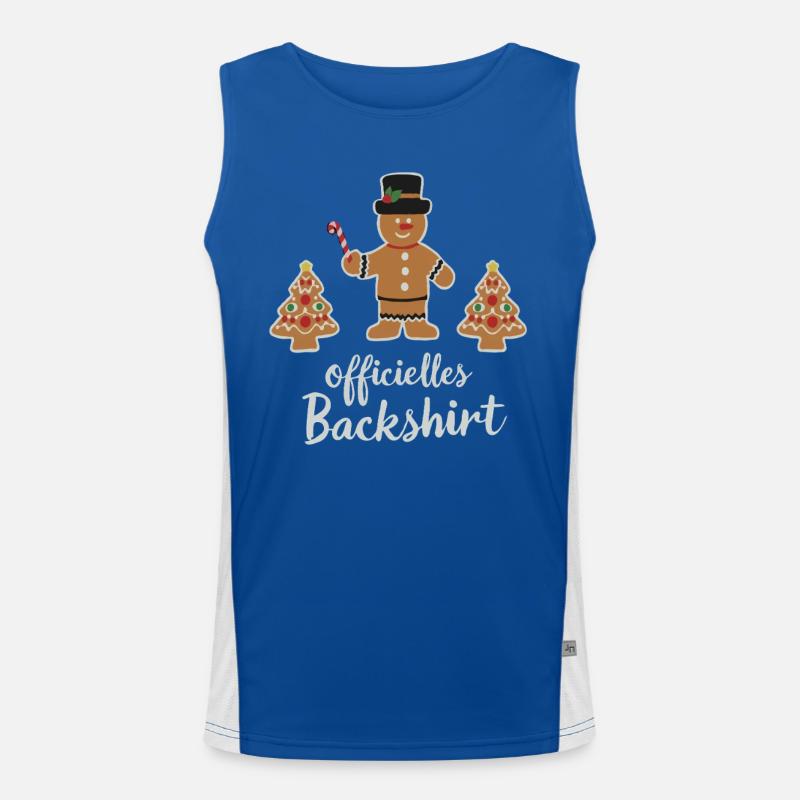 Cookies Baking Christmas Time Cookies Gingerbread - Men's Functional Contrast Tank Top  - royal/white