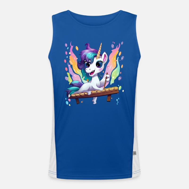 Regenbogen Einhorn Klangzauber Funktionelles Kontrast-Tank Top für Männer 
