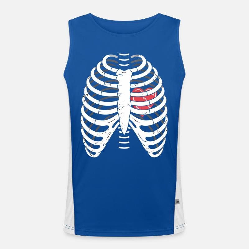 Panier à côtes avec cœur Débardeur respirant contrasté Homme 