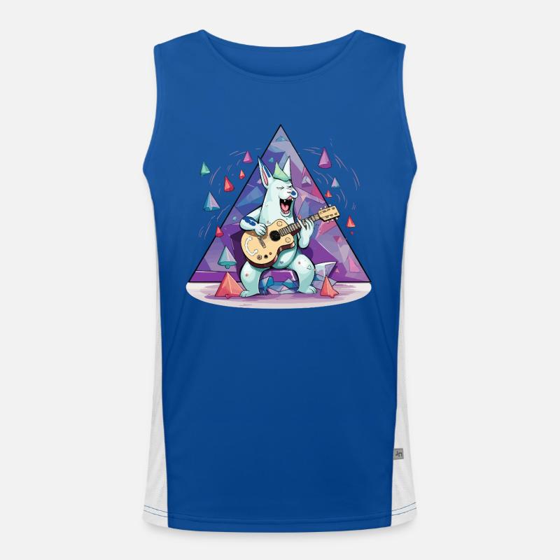 Crystal Bunny with Guitar Men's Functional Contrast Tank Top 