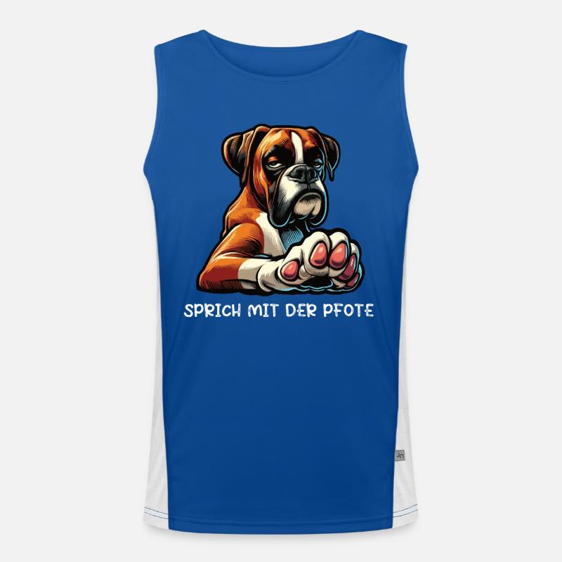 Speak with the paw Boxer Boxer Holder Boxer Dog Men's Functional Contrast Tank Top 