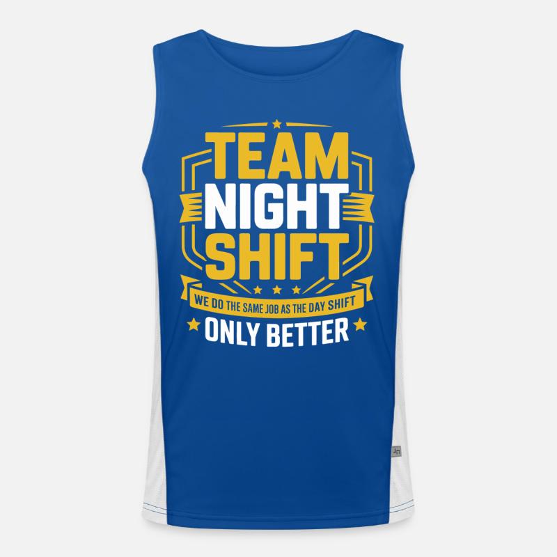 Night Shift Team – Only Better - Men's Functional Contrast Tank Top  - royal/white