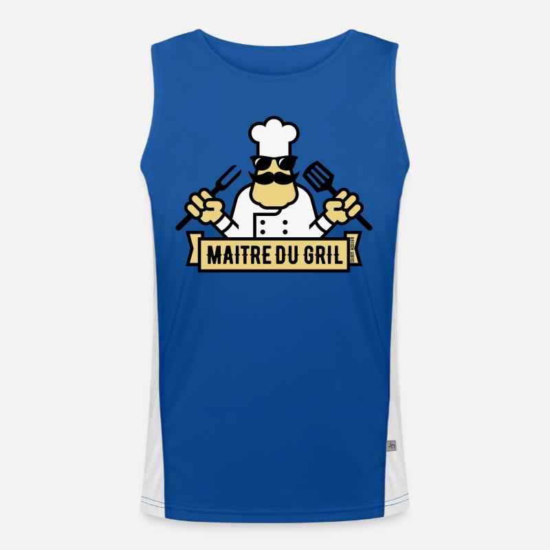 Grill Master (Grill / BBQ / BBQ / 3C) - Men's Functional Contrast Tank Top  - royal/white