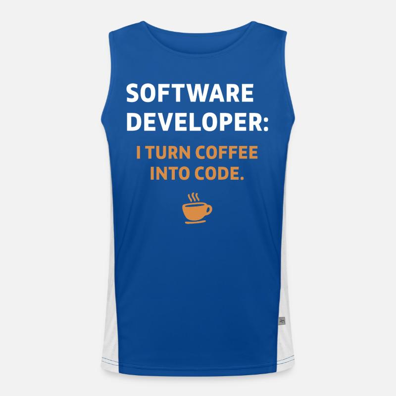 Software Developer - Coffee Edition Funktionelles Kontrast-Tank Top für Männer 