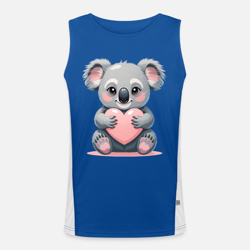 Cuddly koala with a heart - Men's Functional Contrast Tank Top  - royal/white