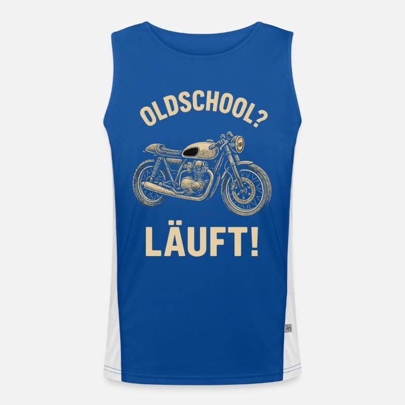Oldschool läuft motorrad, retro biker Funktionelles Kontrast-Tank Top für Männer 