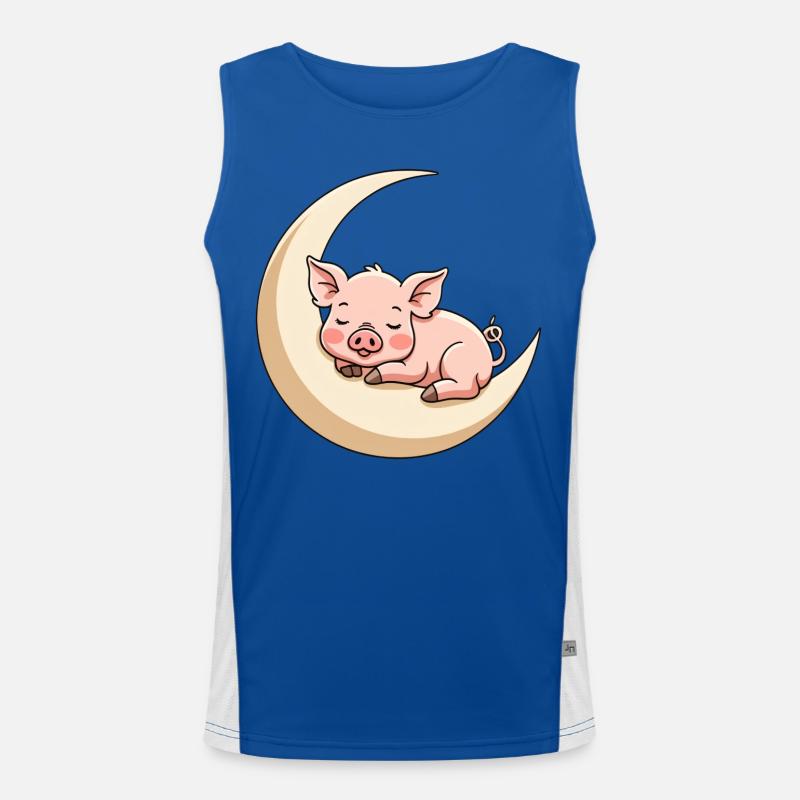Cochon du sommeil lunaire Débardeur respirant contrasté Homme 
