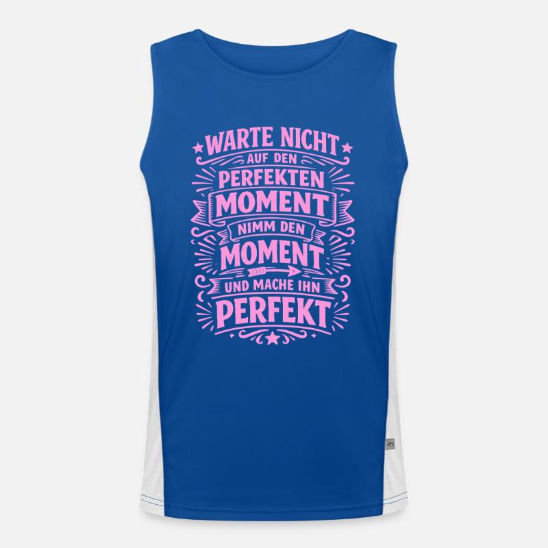 Don't wait – seize the moment - Men's Functional Contrast Tank Top  - royal/white