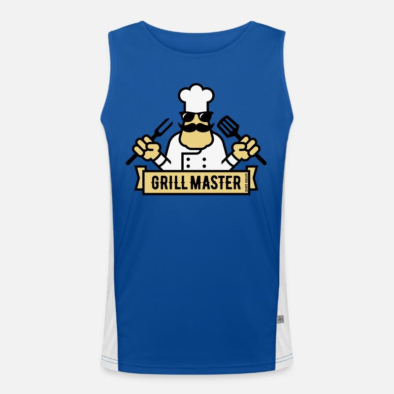 Grill Master (Grilling / Barbecue / BBQ / 3C) - Men's Functional Contrast Tank Top  - royal/white