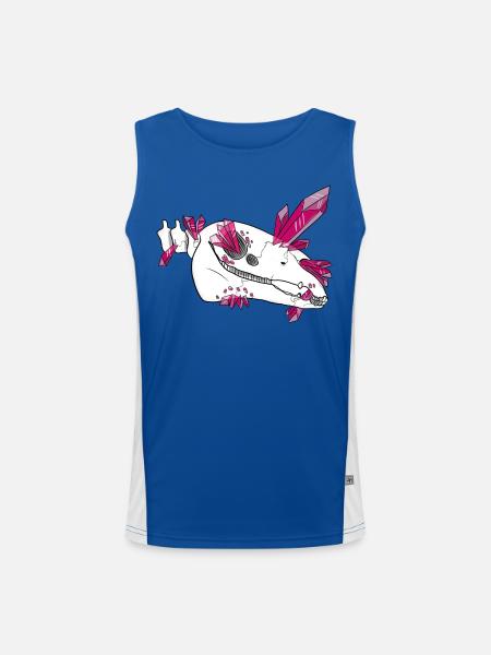 Crystal Skull - Horse (by Leni Riosa) - Men's Functional Contrast Tank Top  - royal/white - Front