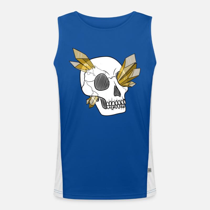 Crystal Skull - Human (by Leni Riosa) Men's Functional Contrast Tank Top 