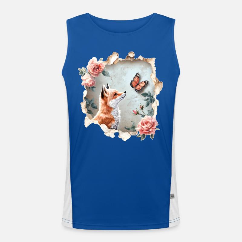 Fox with Butterfly Men's Functional Contrast Tank Top 