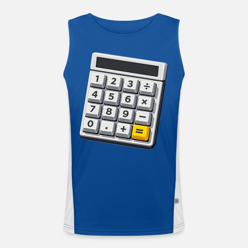 Calculatrice de costumes de carnaval Professeur de maths Débardeur respirant contrasté Homme 