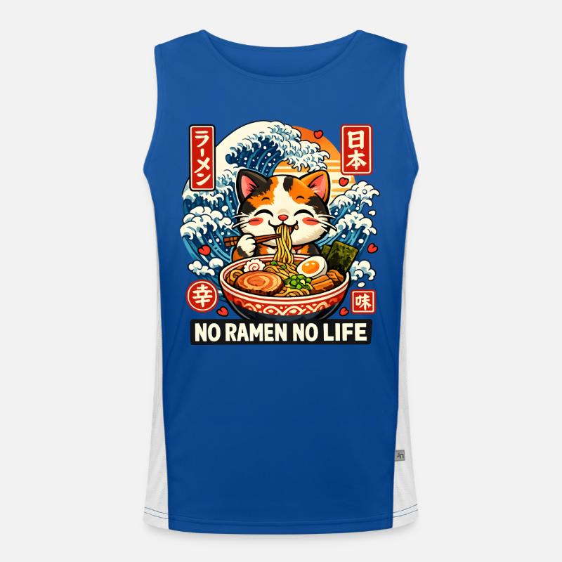 Ramen Katze Kanagawa Funktionelles Kontrast-Tank Top für Männer 