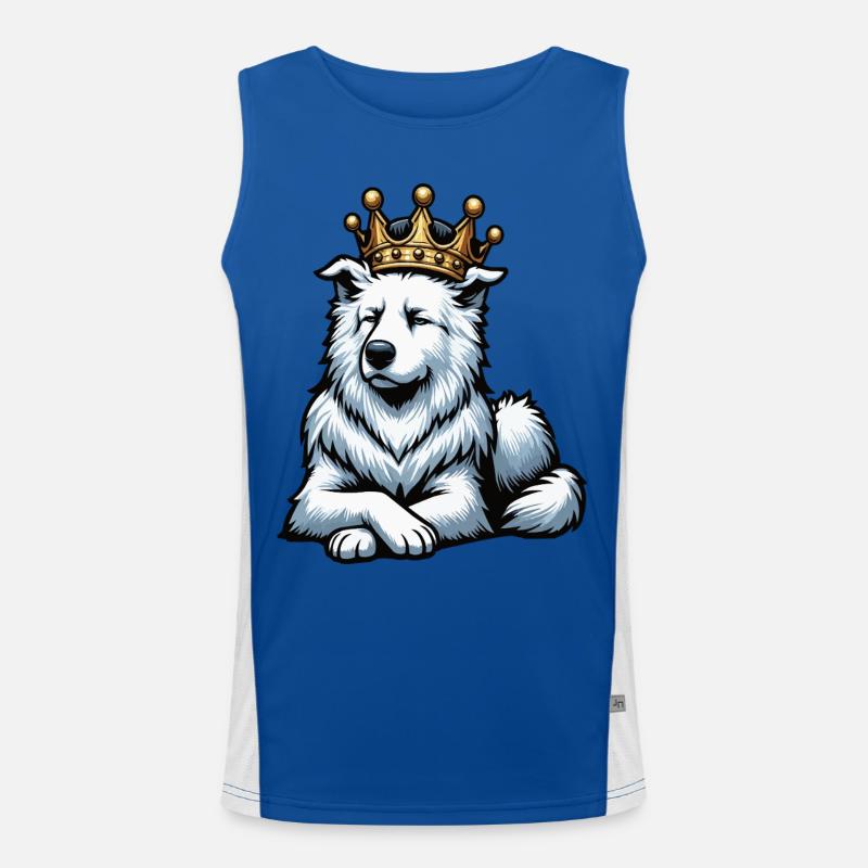 White Shepherd Shepherd Shepherd Dogs - Men's Functional Contrast Tank Top  - royal/white