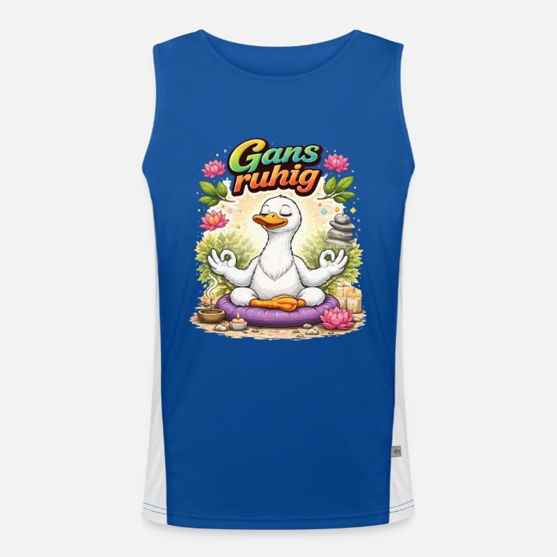 Goose Calm – Relaxation through Meditation - Men's Functional Contrast Tank Top  - royal/white