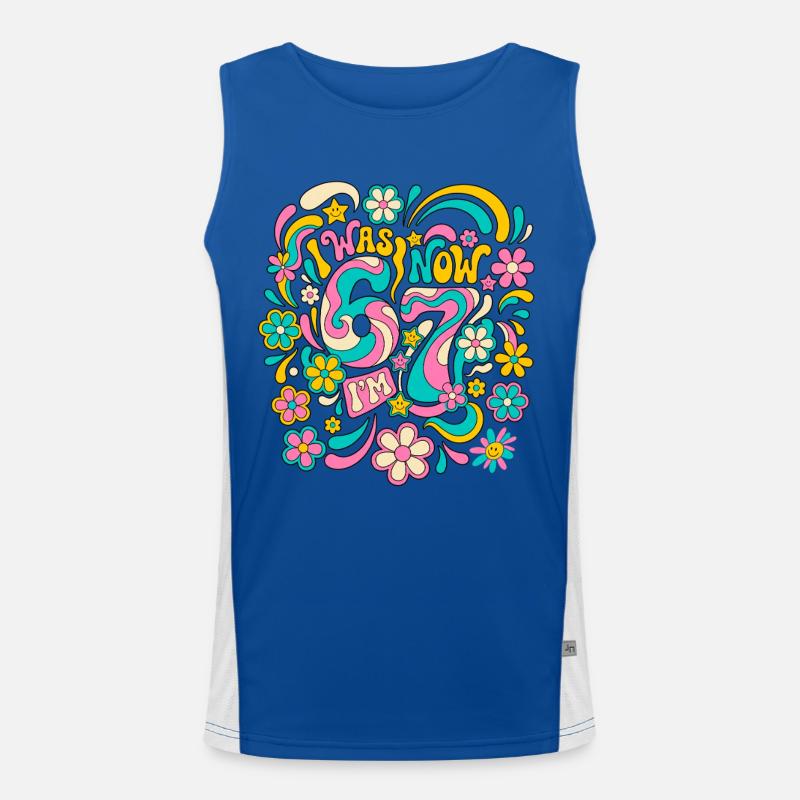 Six Seven Meme 6-7 - Men's Functional Contrast Tank Top  - royal/white