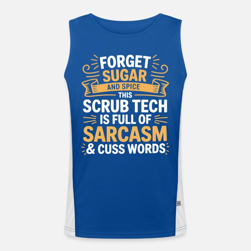 Tech Sarcasm Scrub Humor - Men's Functional Contrast Tank Top  - royal/white