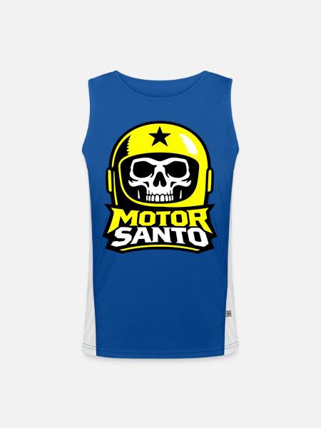 Motor Santo Skull Logo - Men's Functional Contrast Tank Top - royal/white