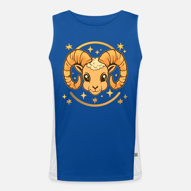 Widder Sternzeichen Funktionelles Kontrast-Tank Top für Männer 