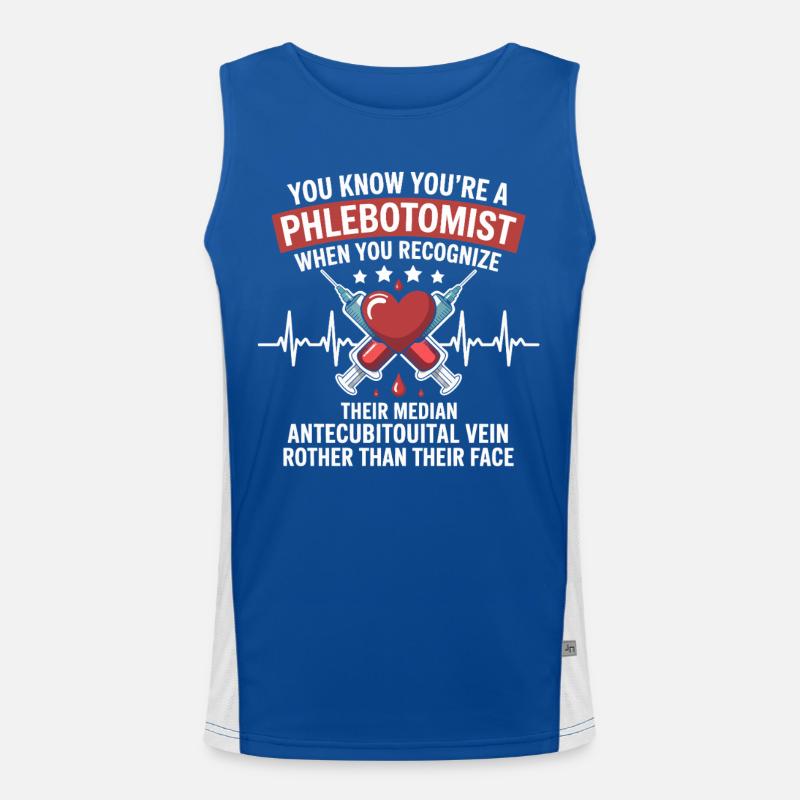 T-shirt à cœur de phlébotomiste Débardeur respirant contrasté Homme 