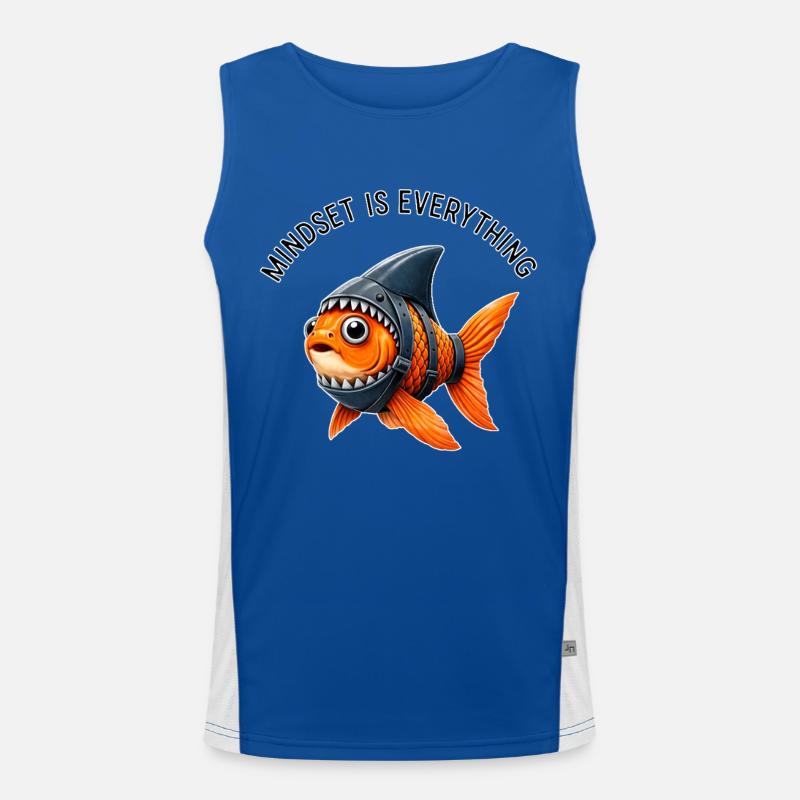 Mindset Fish – Be the Shark - Men's Functional Contrast Tank Top  - royal/white