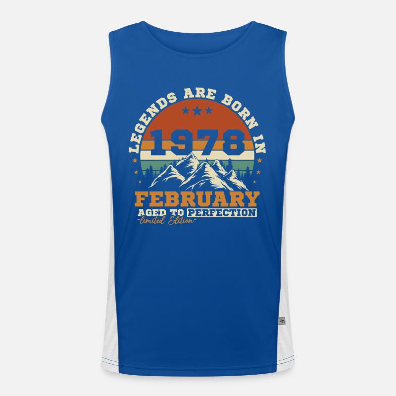 Februar 1978 Vintage-Retro-Geburtstagsgeschenk Funktionelles Kontrast-Tank Top für Männer 