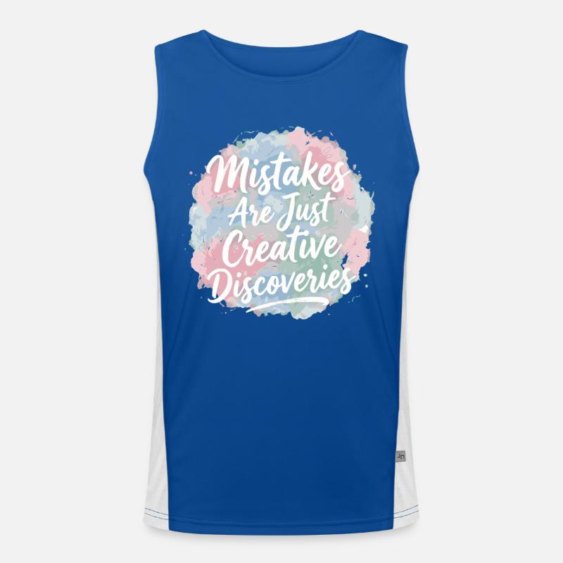 Mistakes Are Just Creative Discoveries - Men's Functional Contrast Tank Top  - royal/white