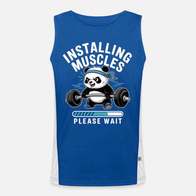 Panda Strength Building – Please Wait Men's Functional Contrast Tank Top 