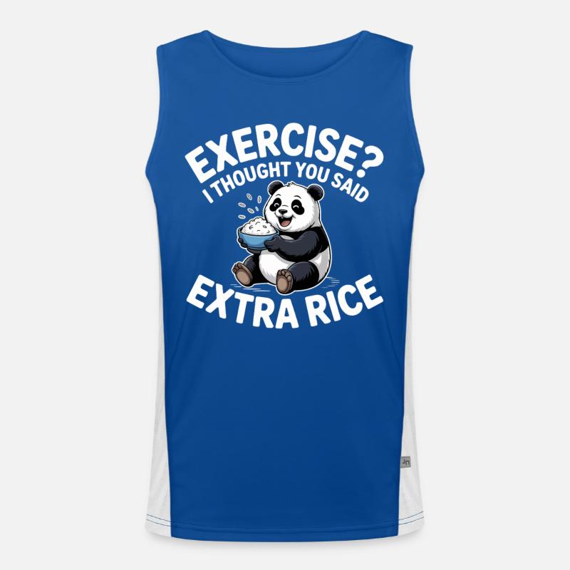 Panda with rice joke - Men's Functional Contrast Tank Top  - royal/white