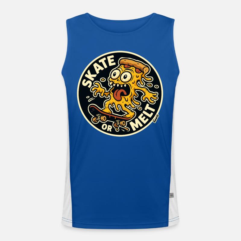 Skate oder Melt Käse Pizza Monster Skateboard Funktionelles Kontrast-Tank Top für Männer 