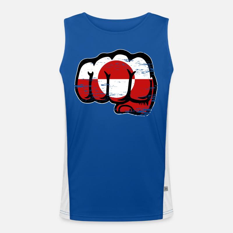 Poing du drapeau du Groenland utilisé Débardeur respirant contrasté Homme 