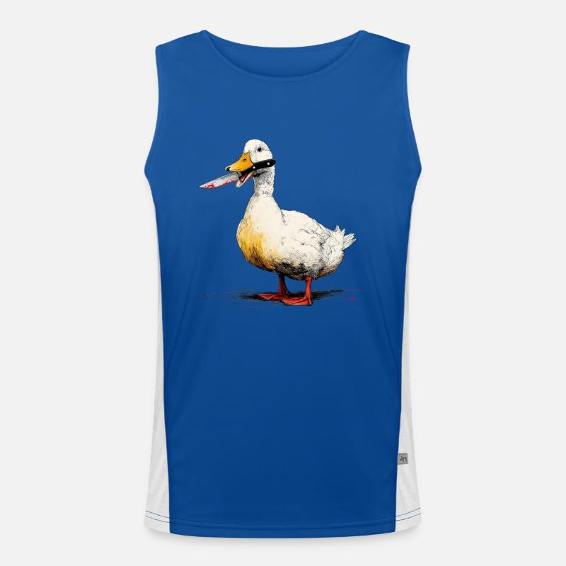 Canard avec un couteau dans le bec Débardeur respirant contrasté Homme 