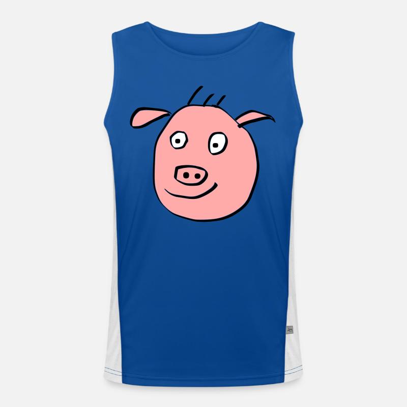 Visage de cochon mignon Débardeur respirant contrasté Homme 