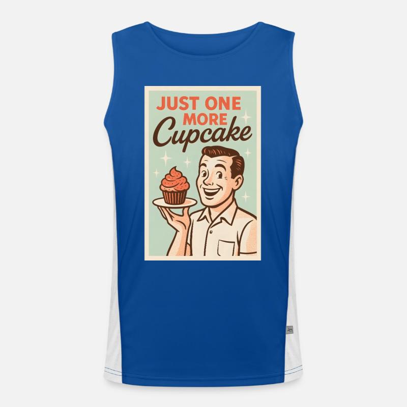 Nur noch ein Cupcake | Cupcake Humor Retro Funktionelles Kontrast-Tank Top für Männer 