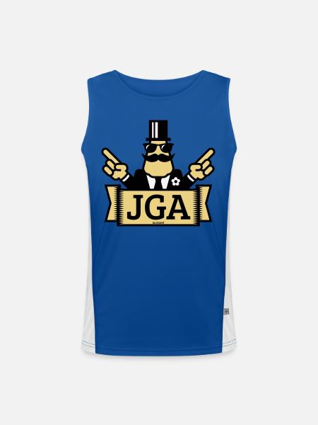 Bachelor Party Hand Show (Bachelor Party / 3C) - Men's Functional Contrast Tank Top  - royal/white - Front