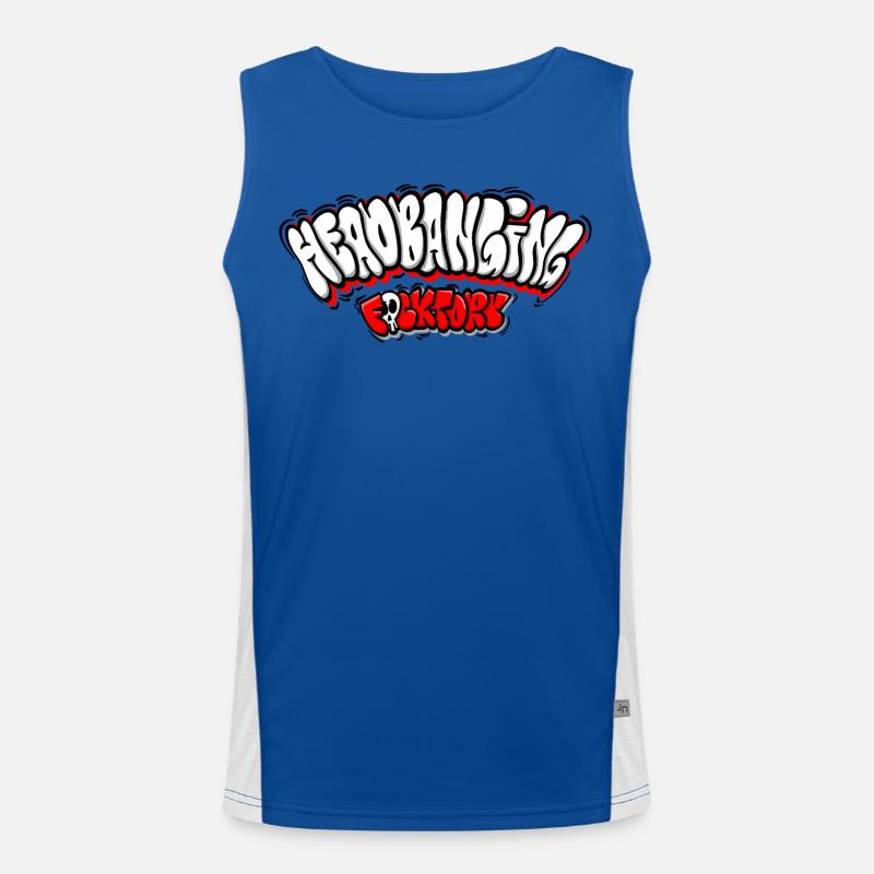 Headbanging Network Graffiti - Men's Functional Contrast Tank Top  - royal/white