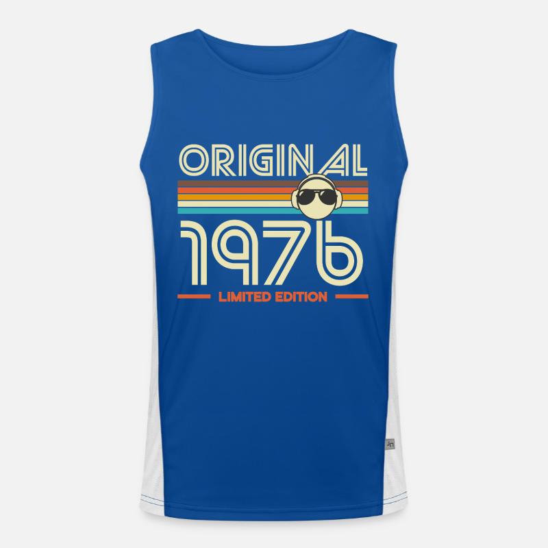 Originale Retro Limited Edition von 1976 Funktionelles Kontrast-Tank Top für Männer 