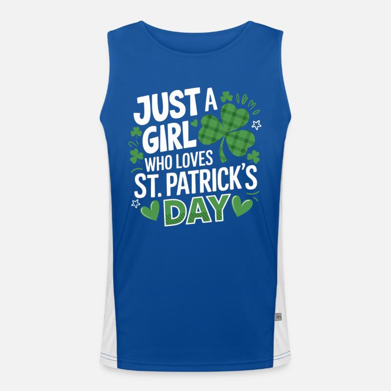 Nur ein Mädchen liebt St. Patrick's Day Funktionelles Kontrast-Tank Top für Männer 