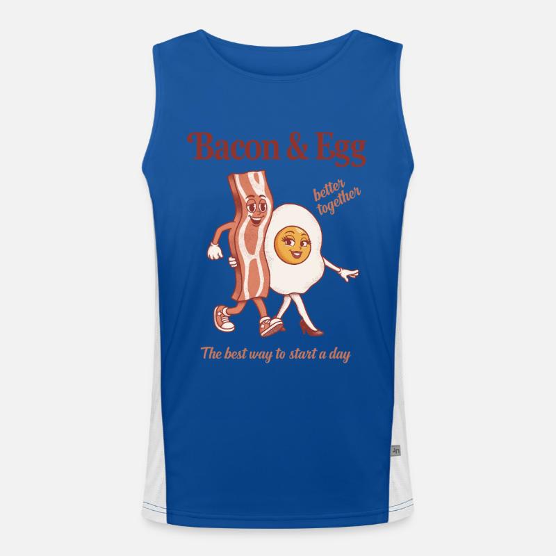 Bacon and Egg: Perfect Duo - Men's Functional Contrast Tank Top  - royal/white